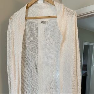 Roxy cream coloured lightweight cardigan. Large.